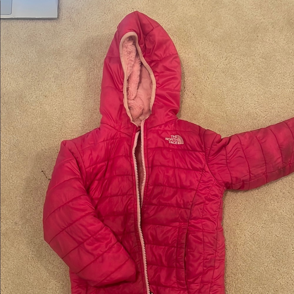 The North Face Soft Pink Hooded Jacket reversible